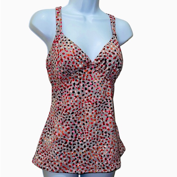 Garnet Hill Colorful Tankini Swim Top 12 -Confetti Themed - Picture 3 of 8